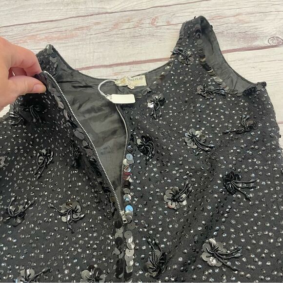 Vintage Beaded Sequin Embellised Shell Black 100% Lambs Wool Size 36 / Medium - Picture 8 of 10